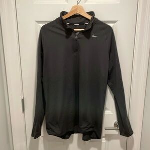 Nike Dri-Fit Running Long Sleeve Zip Top in Dark Gray